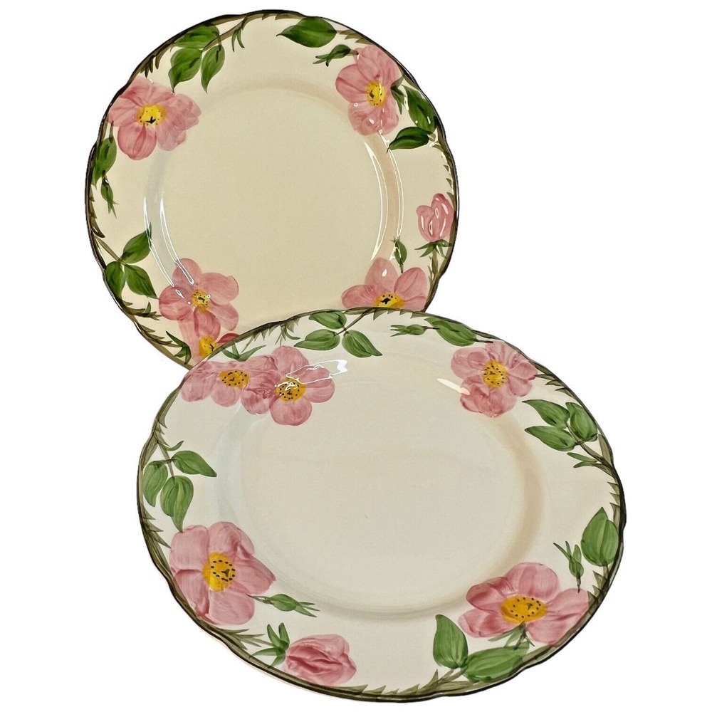 2 Franciscan Desert‎ Rose Dinner Plates 10.5 Inch 1979-1984 Mark USA Set Lot VTG